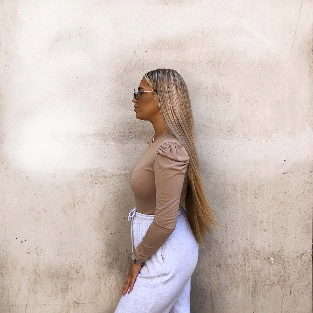 Beige BO$$ bodysuit